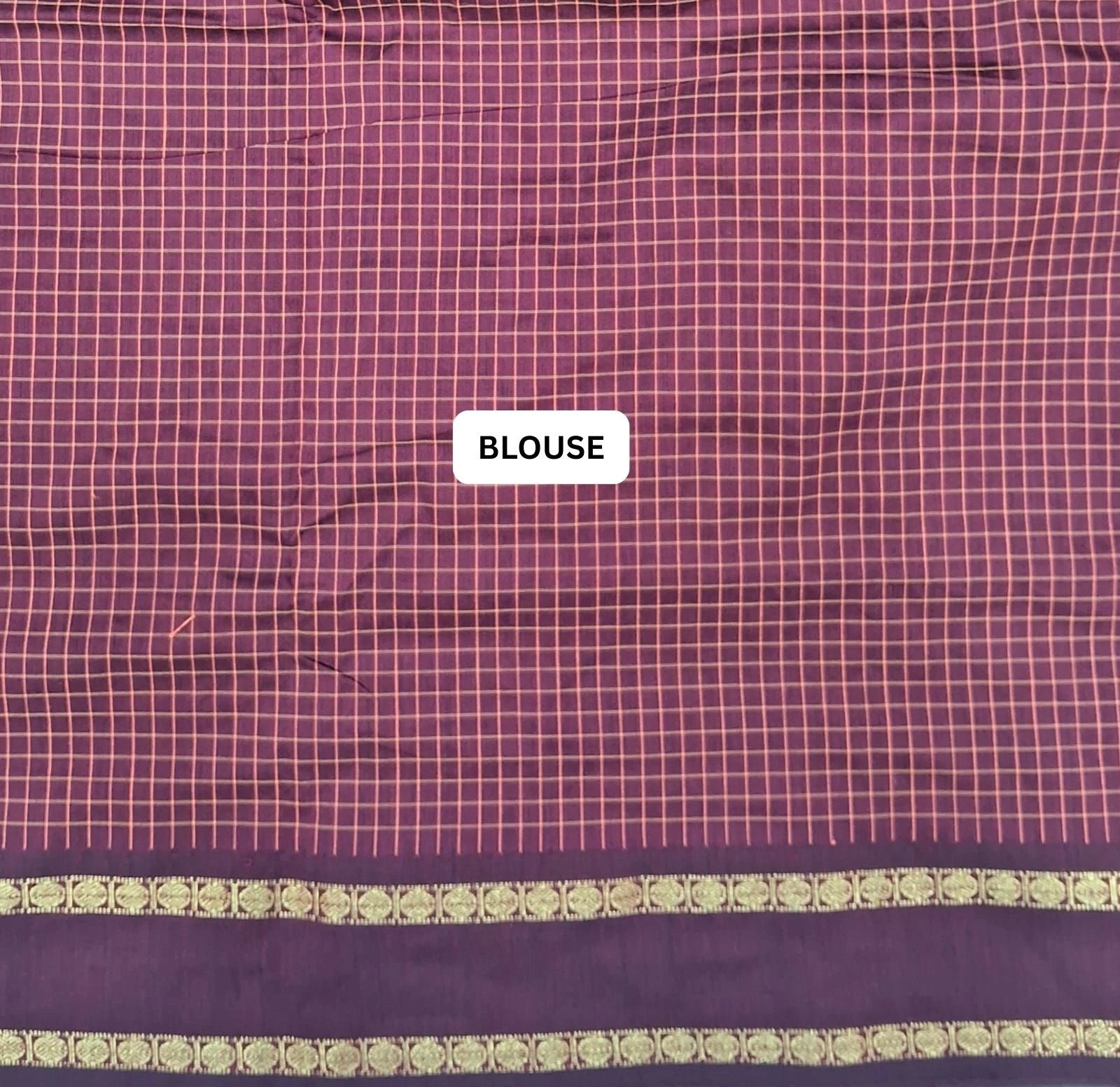 Brown Arani Cotton Saree blouse