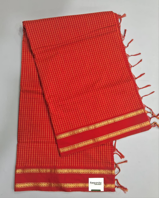 Red Arani Cotton Saree
