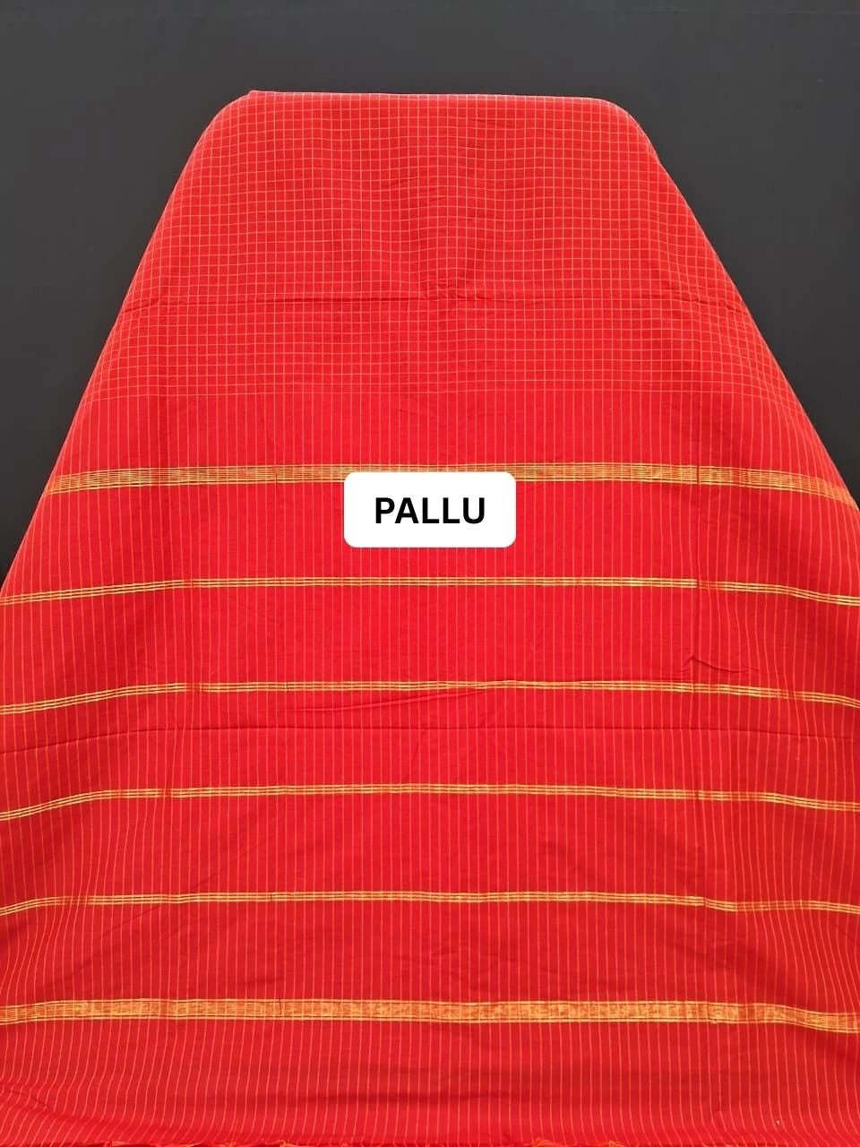 Red Arani Cotton Saree pallu