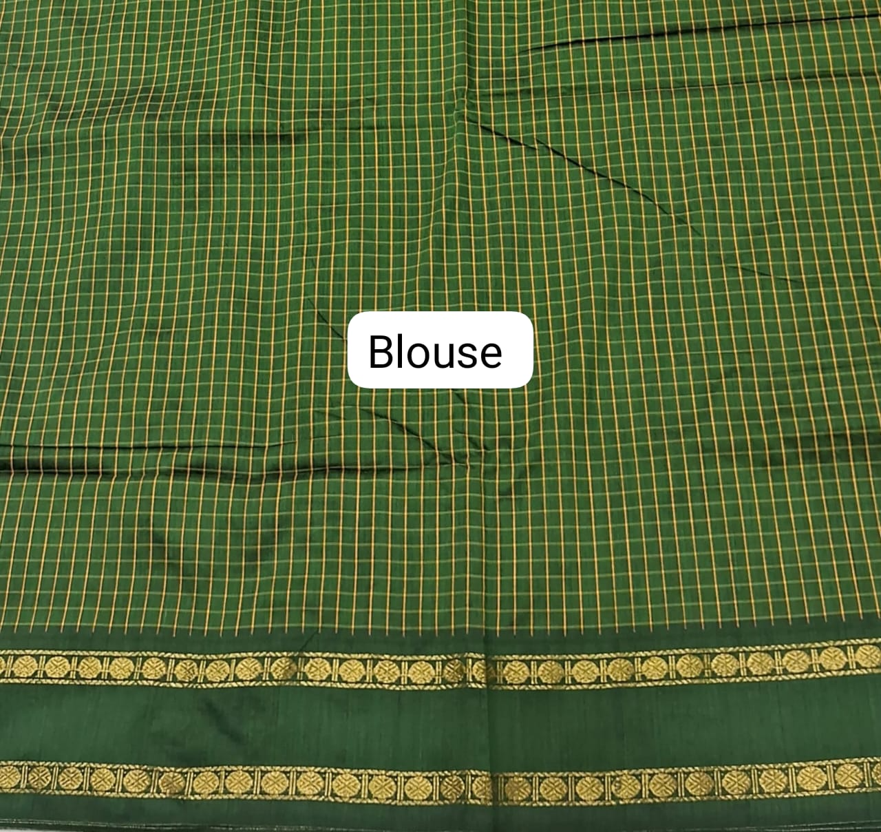Green Arani Cotton Saree blouse