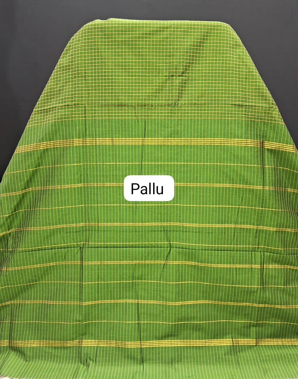 Green Arani Cotton Saree Pallu