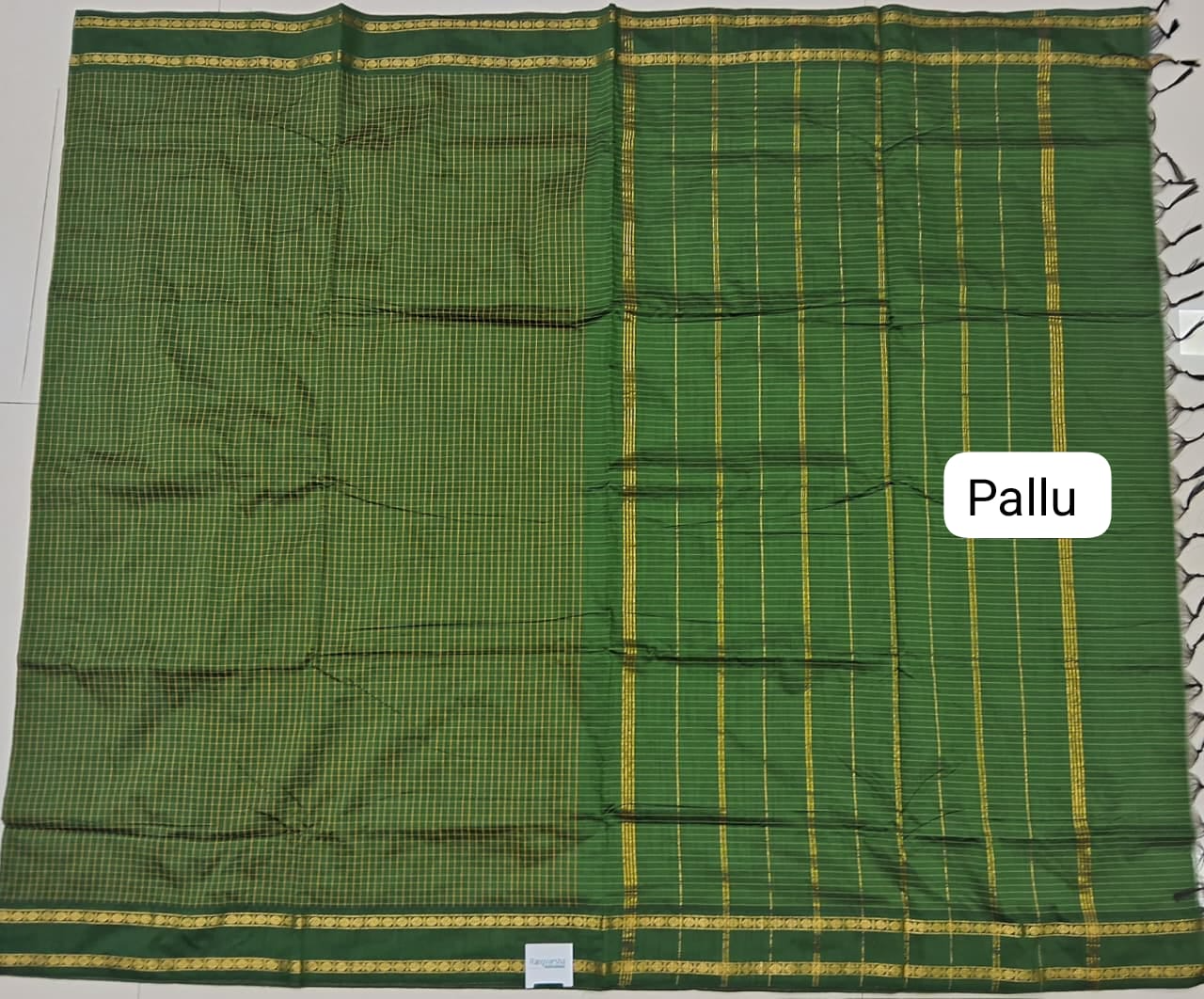 Green Arani Cotton Saree pallu