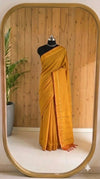 Mango Yellow Arani Cotton Saree  