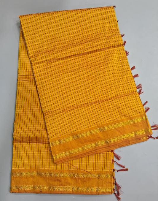 Mango Yellow Arani Cotton Saree