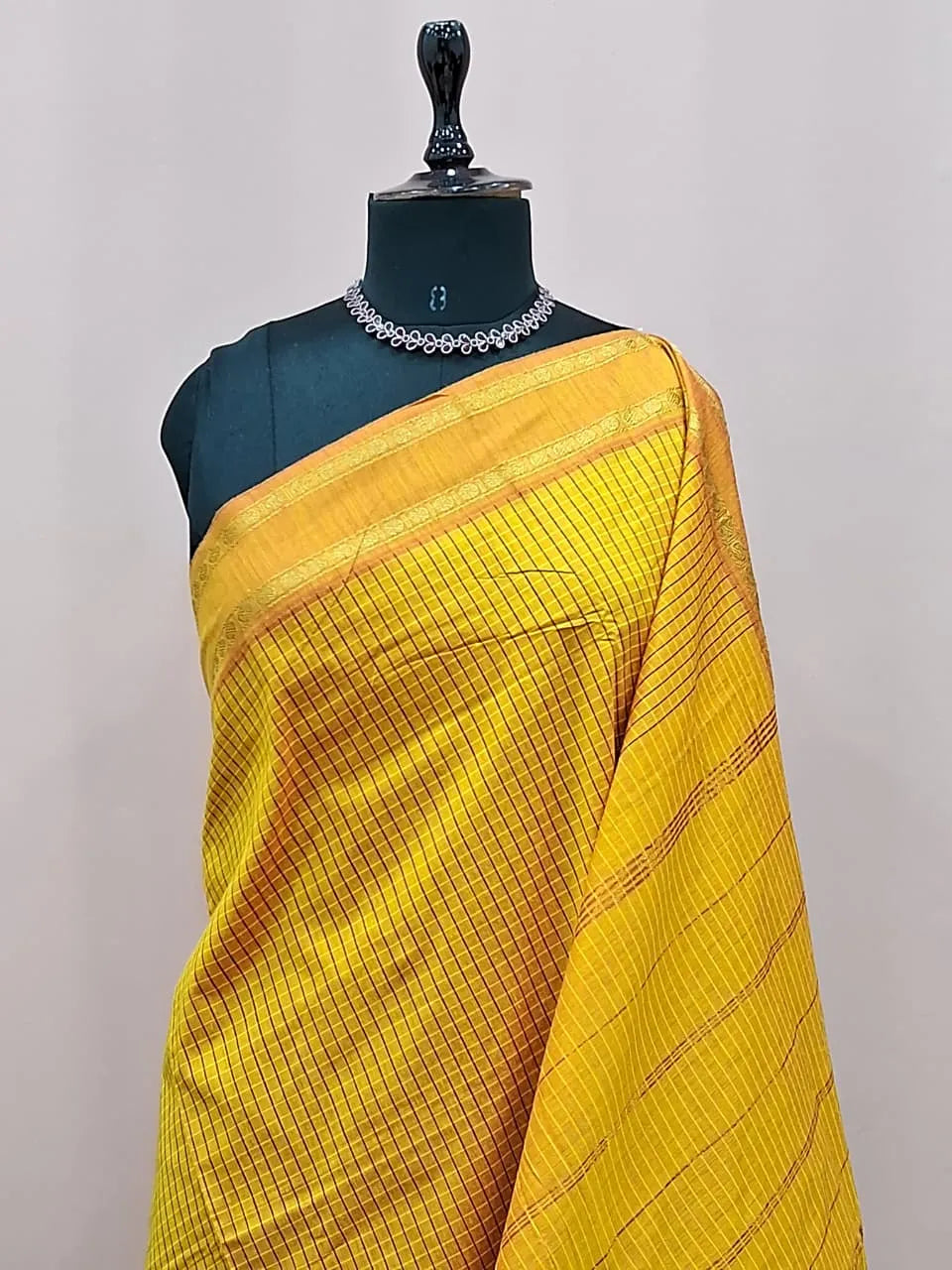 Mango Yellow Arani Cotton Saree 1