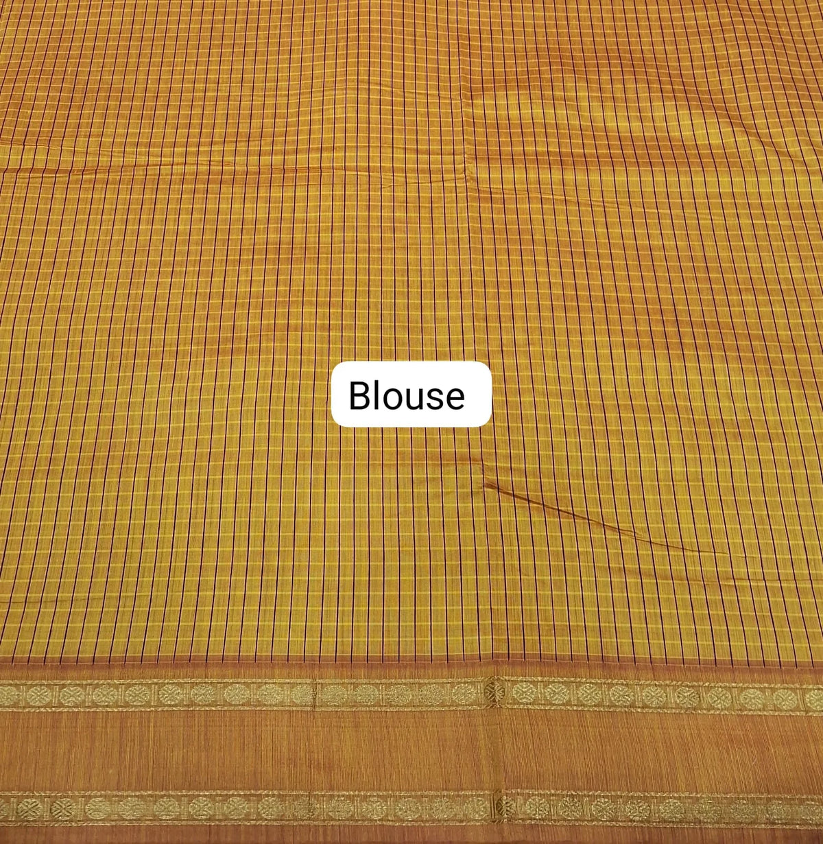 Mango Yellow Arani Cotton Saree Blouse