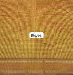 Mango Yellow Arani Cotton Saree Blouse