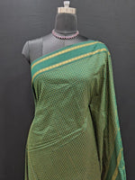 Radiance Bottle Green Arani Cotton Saree 1