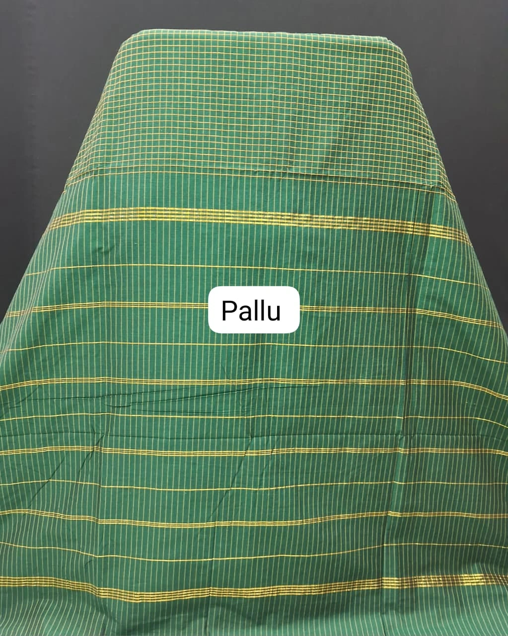 Radiance Bottle Green Arani Cotton Saree Pallu