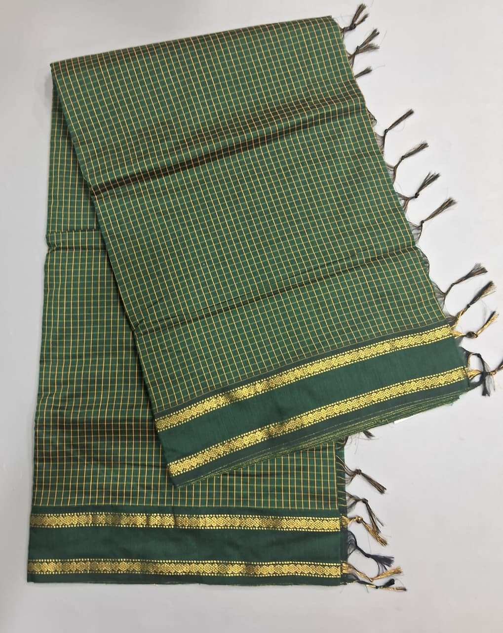 Bottle Green Arani Cotton Saree