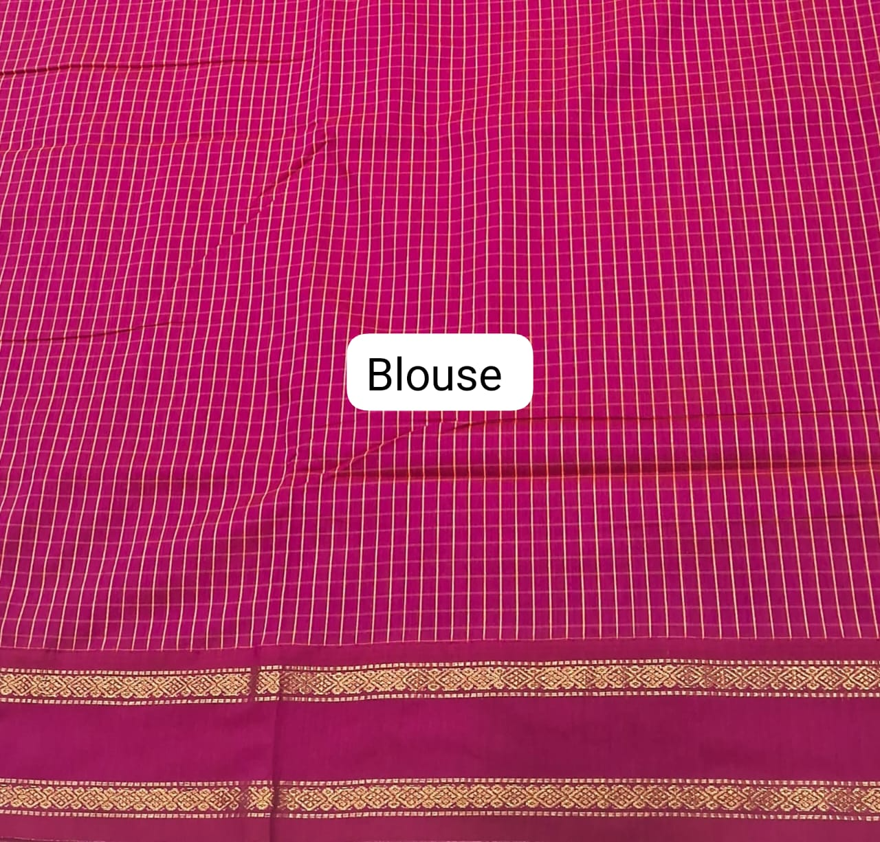 Pink Arani Cotton Saree blouse