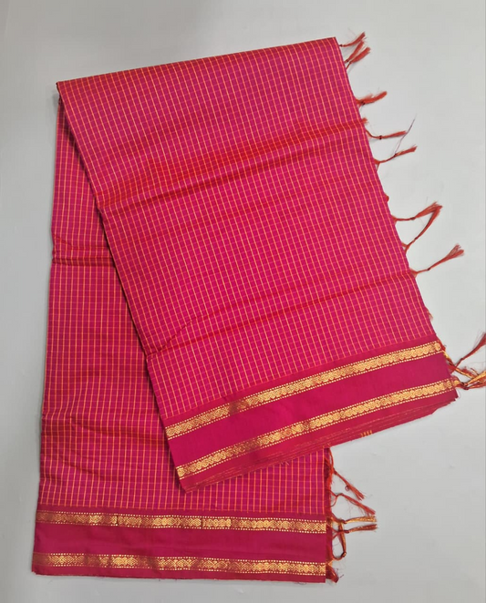 Pink Arani Cotton Saree