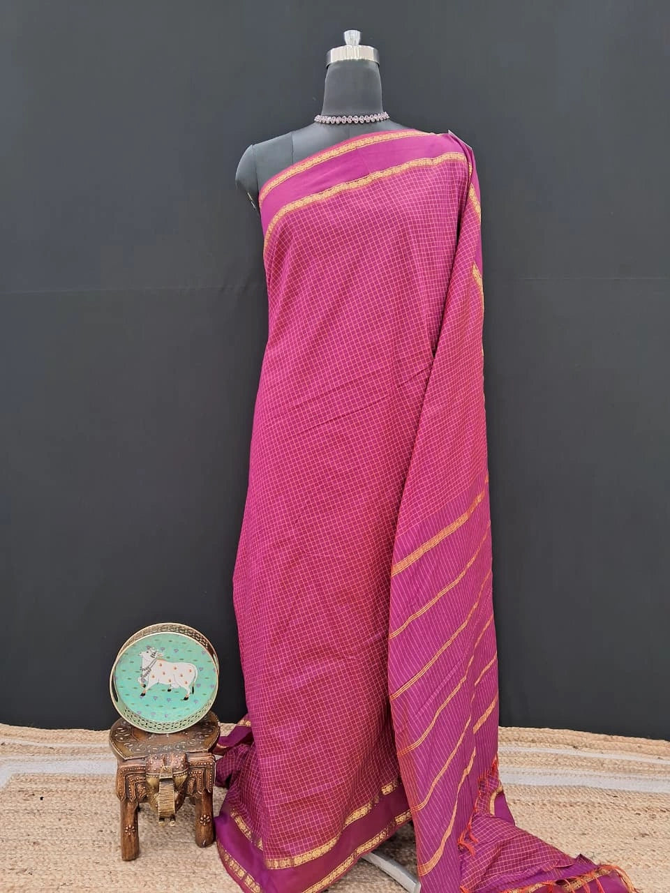 Soft Pink Arani Cotton Saree