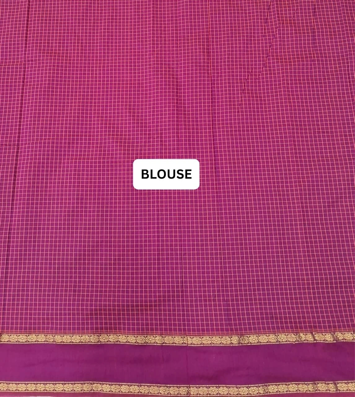 Soft Pink Arani Cotton Saree blouse