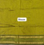 Radiant Bright Green Arani Cotton Saree blouse