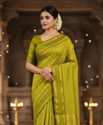 Radiant Bright Green Arani Cotton Saree