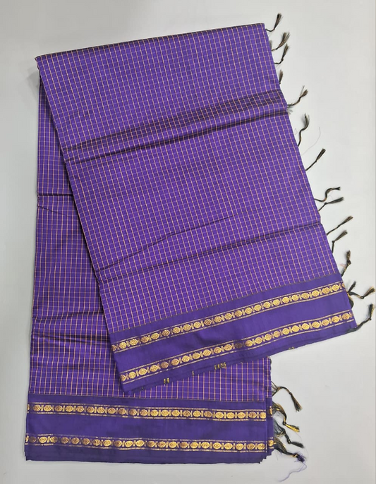 Navy Blue Arani Cotton Saree