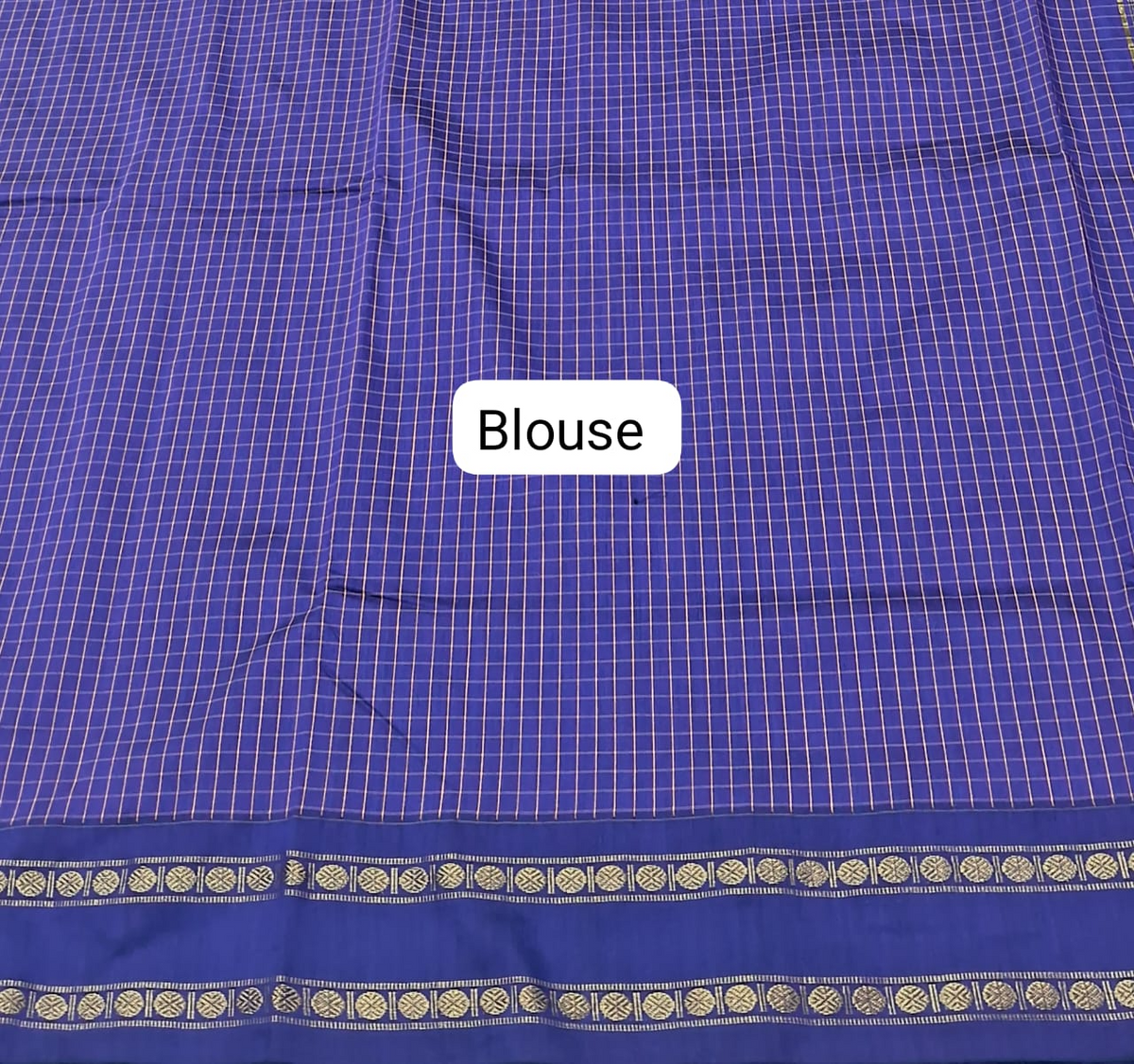 Blue Arani Cotton Saree blouse