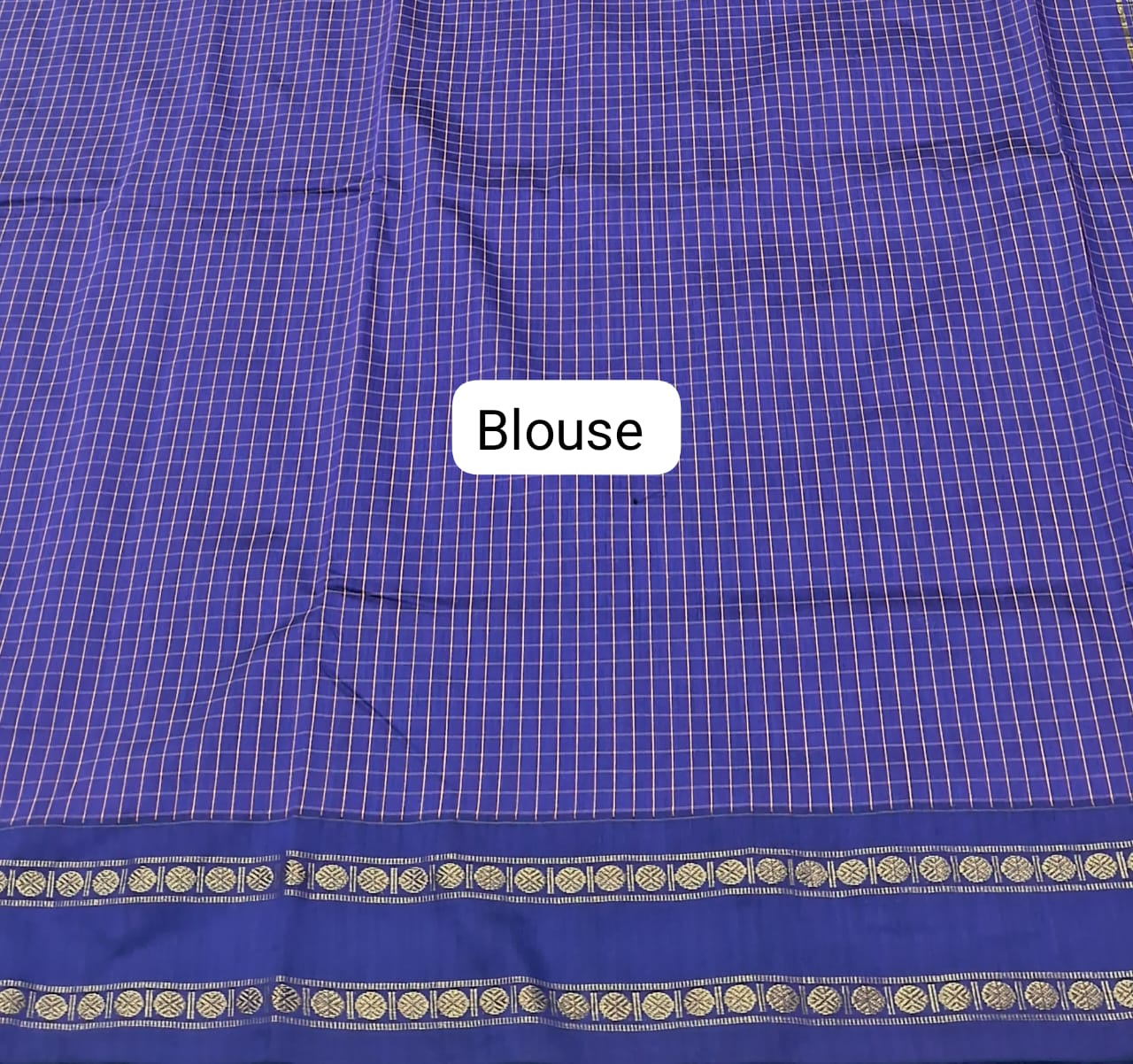 Blue Arani Cotton Saree blouse
