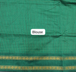 Traditional Rama Green Arani Cotton Saree blouse