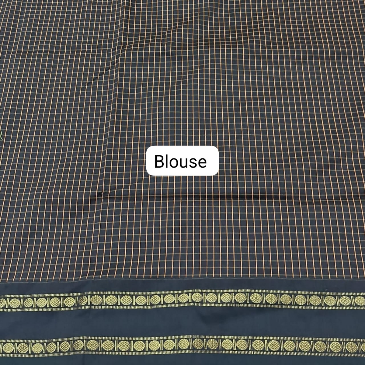 Black Arani Cotton Saree blouse