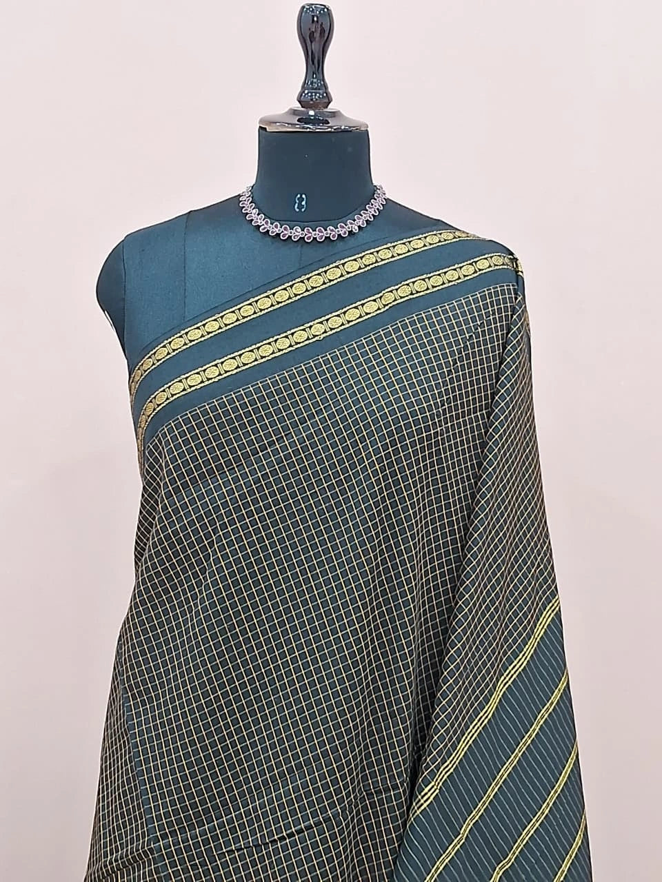Pure Black Arani Cotton Saree 1
