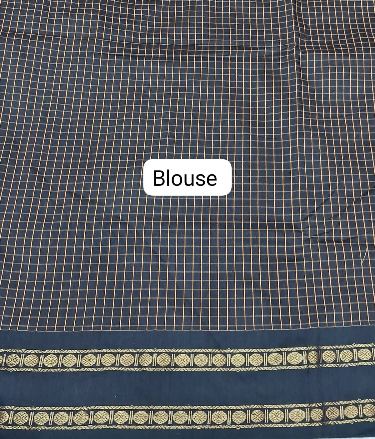 Pure Black Arani Cotton Saree Blouse
