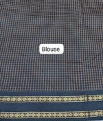 Pure Black Arani Cotton Saree Blouse
