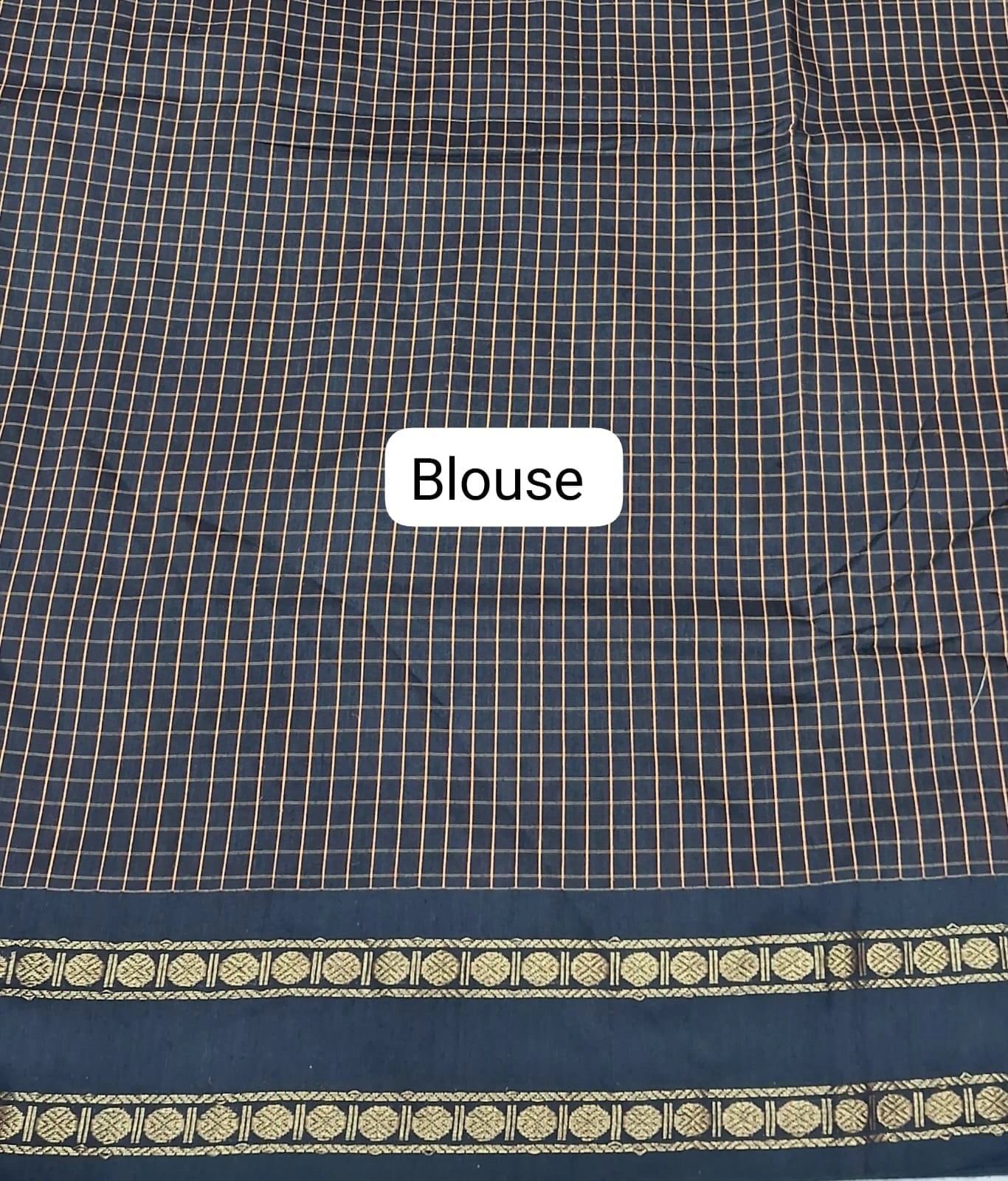Pure Black Arani Cotton Saree Blouse