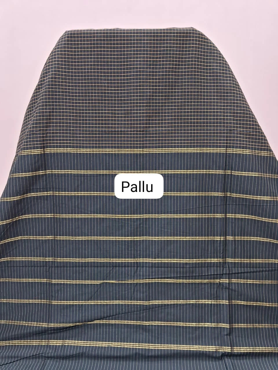 Pure Black Arani Cotton Saree Pallu