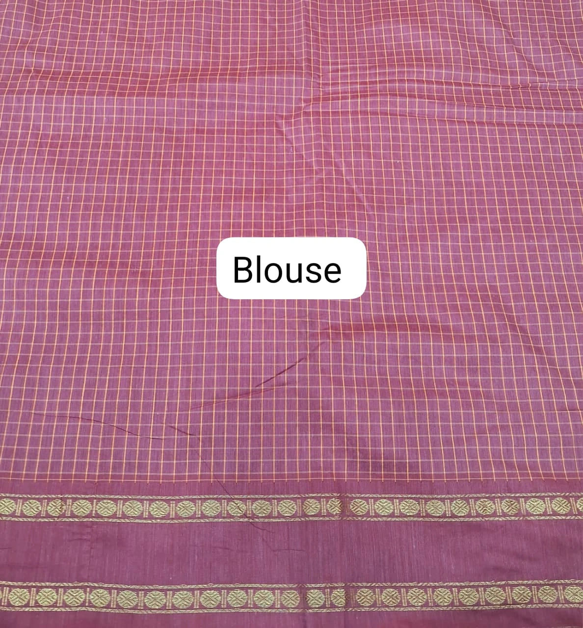 Graceful onion pink Arani cotton saree Blouse