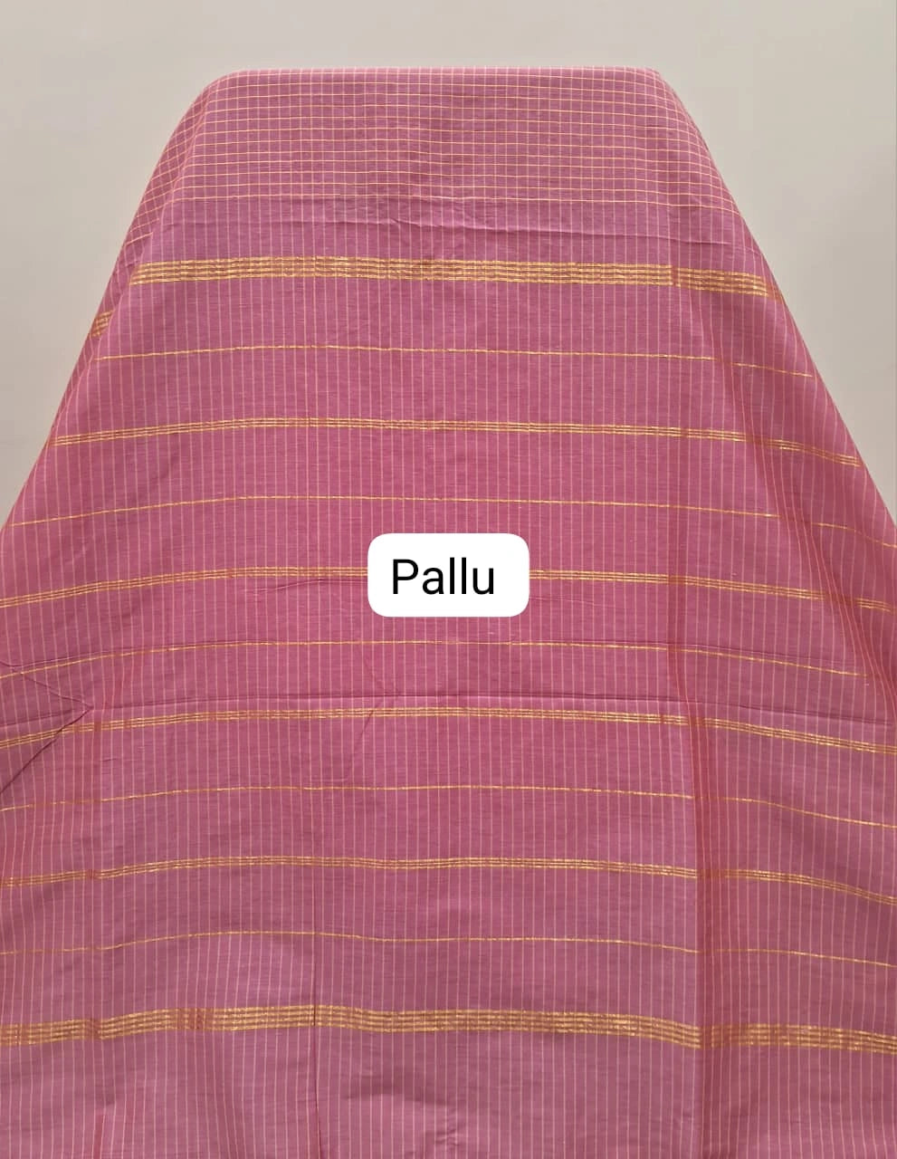 Graceful onion pink Arani cotton saree pallu