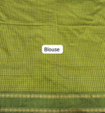 Vibrant bright green Arani cotton saree Bouse