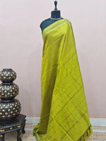 Vibrant bright green Arani cotton saree 