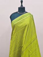 Vibrant bright green Arani cotton saree 1