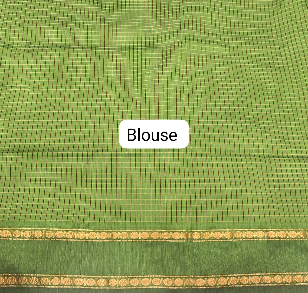 Green Arani cotton saree Blouse