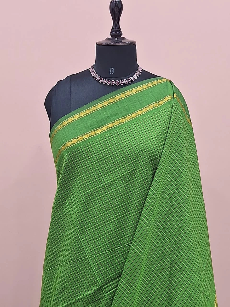 Green Arani cotton saree 1