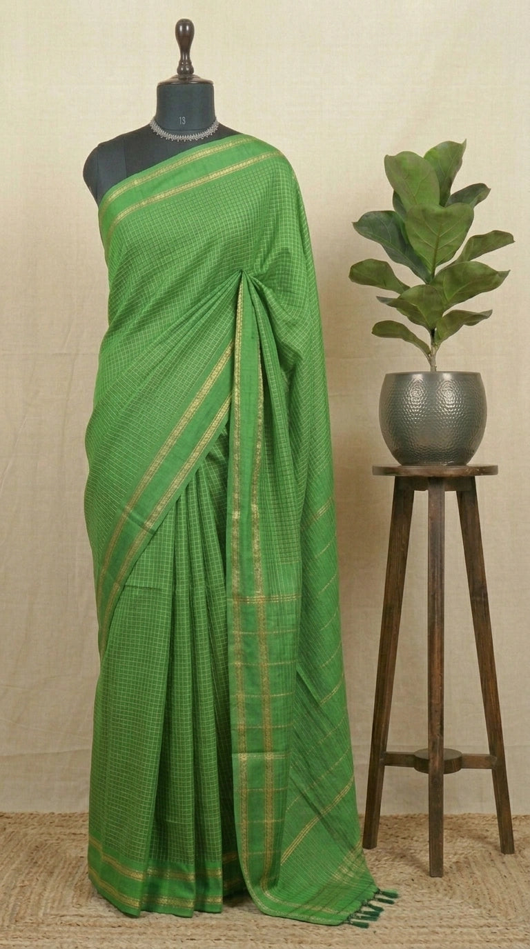 Green Arani cotton saree