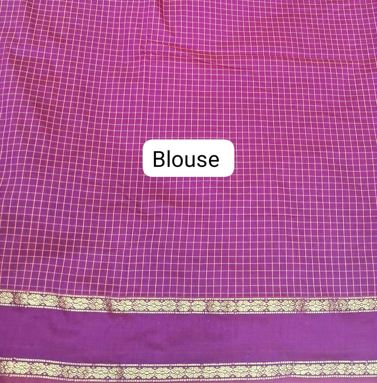 Elegant pink Arani cotton saree Blouse