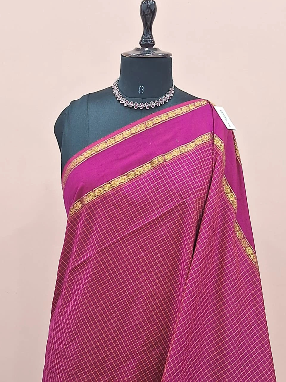Elegant pink Arani cotton saree  1