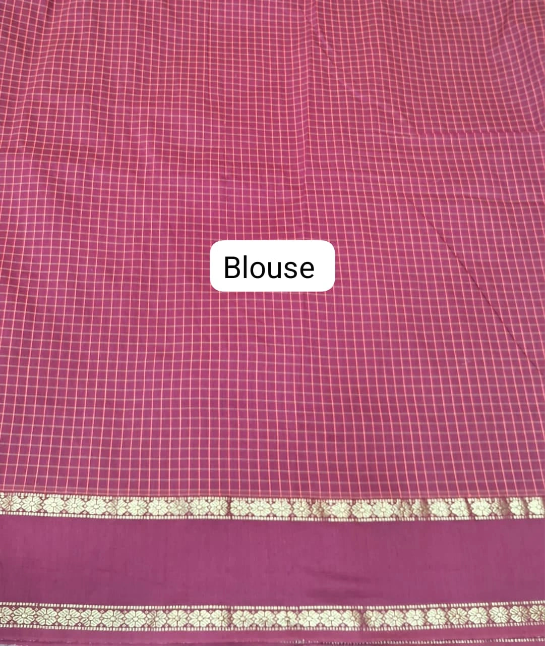 Classic maroon Arani cotton saree Blouse