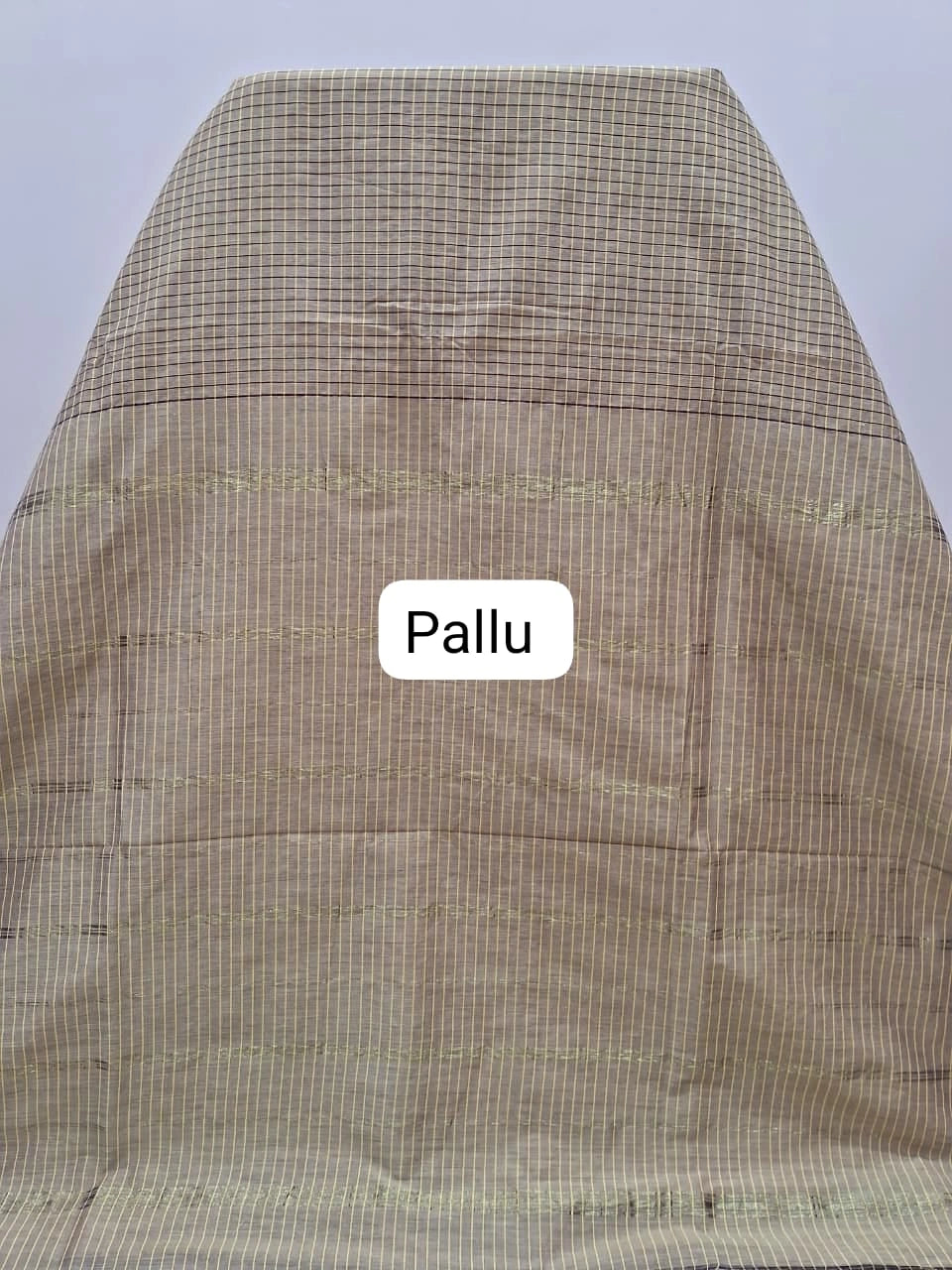 Graceful beige Arani cotton saree Pallu
