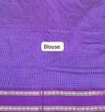 Navy Blue Arani Cotton Saree blouse