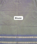 Light Olive Green Arani Cotton Saree blouse