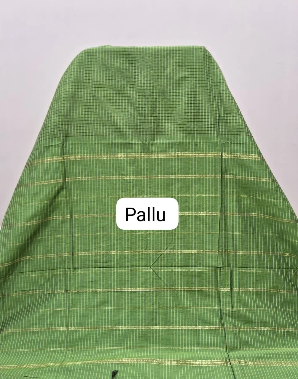Green Arani Cotton Saree pallu