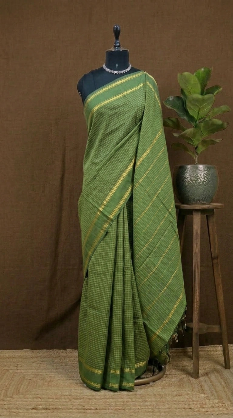 Green Arani Cotton Saree