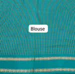 Teal Blue Arani Cotton Saree Blouse