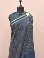 Navy Blue Arani Cotton Saree 1