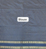 Navy Blue Arani Cotton Saree Blouse