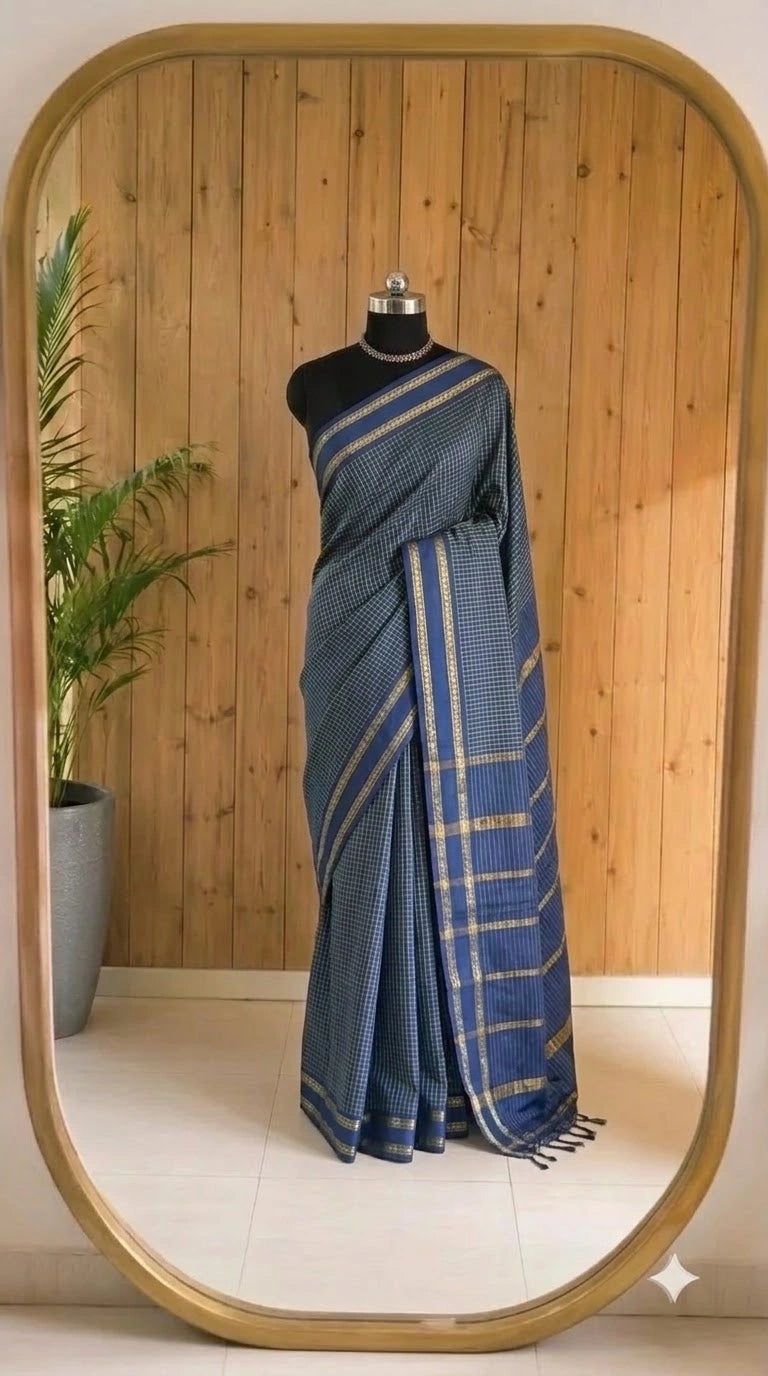 Deep Blue Arani Cotton Saree